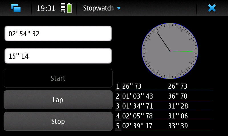MathiolaStopWatch for maemo5